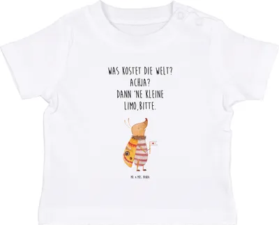 Produktbild von Mr. & Mrs. Panda Babyshirt Nachtfalter Fähnchen 0. - 6. Monat - Weiß - Geschenk,  Baby Shirt, Organic, Käfer, Lustige Sprüche, Spruch Lustig, T-Shirt, Kleinkind, Süß