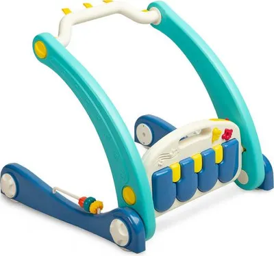 Toyz 2-in-1 Lauflernhilfe mit Musikmatte, Blau, Spielbogen, ab Geburt