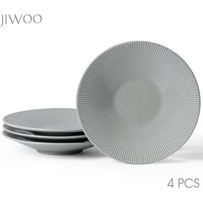 Produktbild von 4-teiliges Teller Set Keramik Ø21,3 cm – Essteller, Kuchen- & Speiseteller für 4 Personen – mikrowellen- & spülmaschinenfest