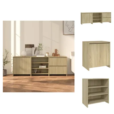 Produktbild von vidaXL 3-tlg. Sideboard Sonoma-Eiche Holzwerkstoff -  Sideboards