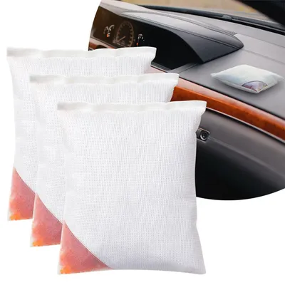 Produktbild von 3er-Set Wiederverwendbares Auto-Luftentfeuchter-Kissen, 500 g Granulat für 100ml Wasser, gegen beschlagene Scheiben & Feuchtigkeit im Auto