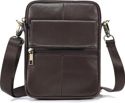 Produktbild von Herren Vintage Umhängetasche dunkelbraun