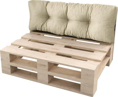 Produktbild von sunnypillow Palettenkissen für Gartenmöbel - Rückenkissen 120 x 60 cm - Rückenpolster für Bett und Sofa - Palettenpolster für Palettenmöbel - Gesteppte Gartenkissen - Rückenlehne, Kissen Cremefarben