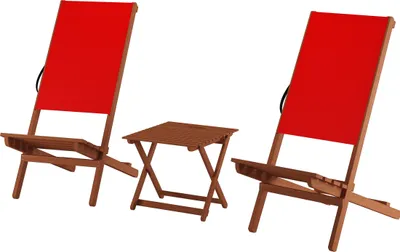 Produktbild von Rotes Wikingerstuhl-Set Schwedenstuhl Strandstuhl Anglerstuhl Partystuhl wählbares Set XXL V-10-363Doppelpack mit Tisch