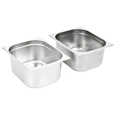 Zdjęcie produktu dla vidaXL Pojemniki gastronomiczne 2 szt GN 1/2 150 mm stal nierdzewna