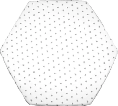 Produktbild von PRIMAWELA Spannbettlaken für Baby Kinder 6-eck Laufgitter Laufstall Matratze 105x120cm 29. Sterne auf Weiß