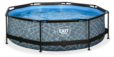 Produktbild von EXIT Stone Rahmenpool ø300, Aufstellpool, mit Filterpumpe, Rund, Grau