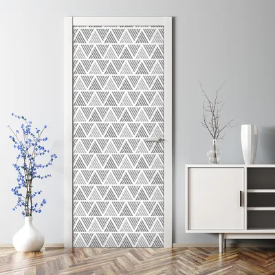 Produktbild von Dekorative Türposter Aufkleber selbstklebend Klebefolie Fischgrätenmuster 70 x 200 cm