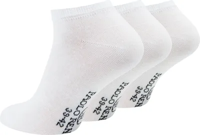 Produktbild von Paolo Renzo Sneaker-Socken Damen & Herren Baumwolle 3 Paar - Uni - Größe 39/42 - Weiß