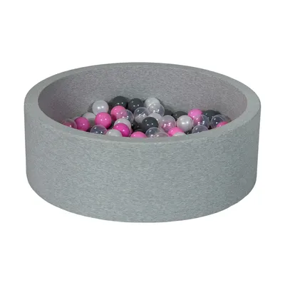 Produktbild von Bällebad Spielplatz + 150 Perlenbälle, transparent, hellrosa, grau