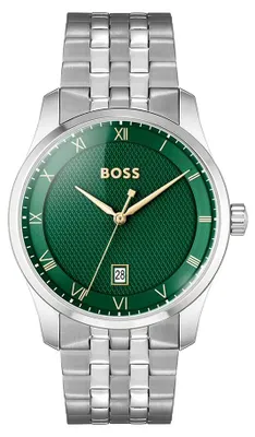 Produktbild von BOSS Uhr mit DREI-Zeiger-Quarzwerk für Herren Kollektion Principle mit Silbernes