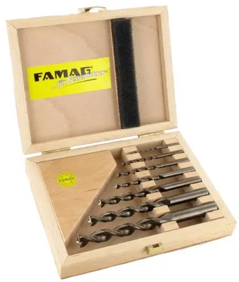 Zdjęcie produktu dla FAMAG Holzspiralbohrersatz 10-teilig D=3,4,5,6,8,10,12,13,14,16mm im Holzkasten