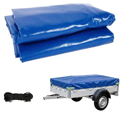 Immagine prodotto di Telo per rimorchio, 258x136x10 cm, blu, in PVC, peso 500 g/m², con corda elastica