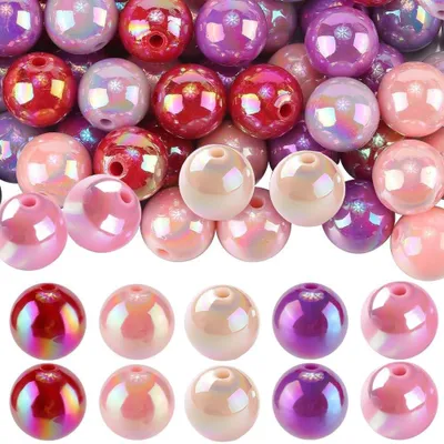 Produktbild von 100 Stück 16mm Runde Perlen in 5 Farben für Schmuckherstellung