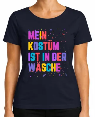 Imagen del producto de Camiseta para mujer, diseño de carnaval/fasching, divertida, ideal como regalo, con confeti, color azul marino, talla S