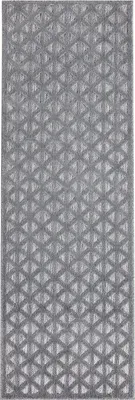 Produktbild von Teppich Outdoor Wetterfest - 80x250 cm - für Balkon, Terrasse, Flur - Geo-Muster in Anthrazit