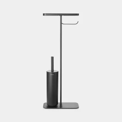 Zdjęcie produktu dla Brabantia - Uchwyt toaletowy z półką i szczotką do WC MindSet Mineral Infinite Grey