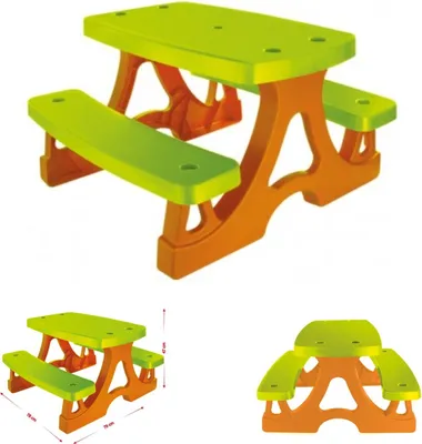 Produktbild von Mochtoys Kinderbank, Kindersitzgruppe 10722 für drinnen und draußen 79x78x49 cm