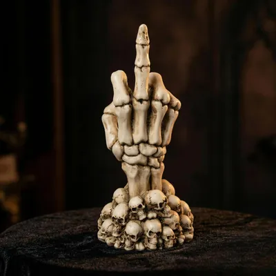 Productafbeelding van Skeletfiguur, decoratief, gemaakt van polyhars, gotische horror decoratie, 15 cm, schedelbeeld, cadeau-idee