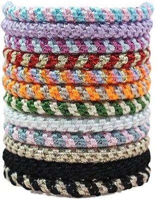 Produktbild von Elastische Haargummis Damen Mädchen 12 Stück bunt