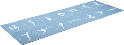 Produktbild von Umbro Faltbare Gymnastikmatte - 174 x 62 CM - Yogamatte - Anti-Rutsch - 13 Übungen im Druck - Blau