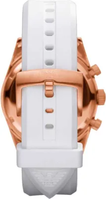 Close-up of a watch strap and buckle.