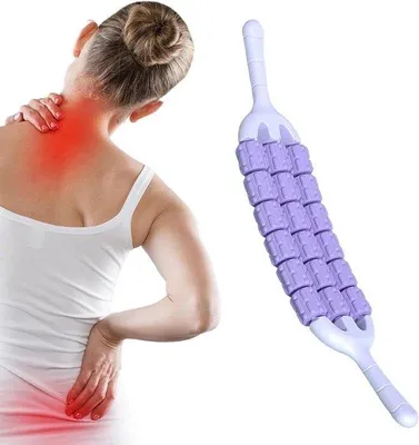 Produktbild von Spierroller – Massagegerät – Muskelregeneration – Verstellbare Rollen – 44 cm – Grau