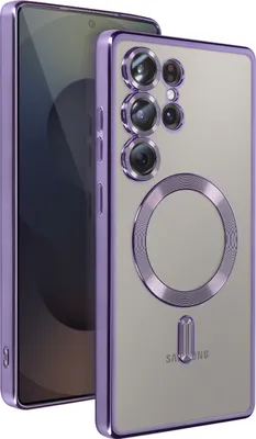 Produktbild von Avizar, MagSafe Silikonhülle für Samsung S25 Ultra mit verchromter Umrandung, Violett