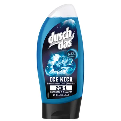 Image de Duschdas Ice Kick 2 en 1 gel douche et shampooing menthol 250 ml