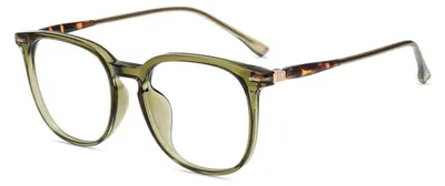 Image de Lunettes anti-lumière bleue, sans correction, uni, monture ronde, couleur verte