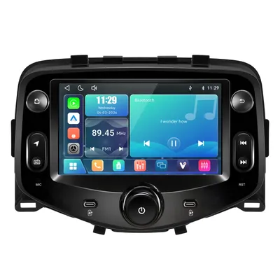 Produktbild von Hexinex Linux System Autoradio Für Toyota Aygo Citroen C1/Peugeot 108 7 Zoll Wireless Carplay Android Auto Bluetooth Lenkradsteuerung WIFI RDS USB