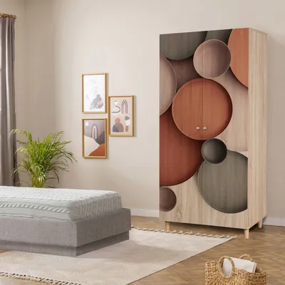 Produktbild von Skye Decor, Lidya 2 -976, Kleiderschrank, Sonomo, 100 % MELAMINBESCHICHTETE SPANPLATTEN, 90 x 52 x 192 cm