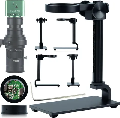 Image de Rosfix Plateforme pour Microscope Numérique – Base en Aluminium | Anneau de 35 mm | Durable et Résistante à la Corrosion | Accessoire pour Microscope
