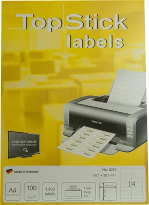 Zdjęcie produktu dla Etykiety uniwersalne TOP STICK, 99,1 x 38,1 mm, białe