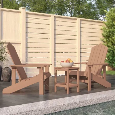 Produktbild von Möbel Adirondack-Gartenstühle mit Tisch HDPE Braun - Gartensessel 3095706