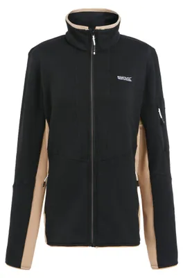 Productafbeelding van Regatta - Fleecejas "Ralina" voor dames, model RG12045 (maat 34 DE), kleur: zwart/warm taupe