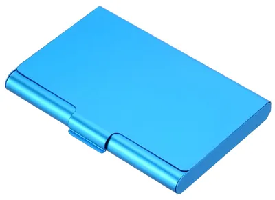 Productafbeelding van Visitenkaarthouder van Aluminium voor Ongeveer 22 Visitekaartjes - Blauw