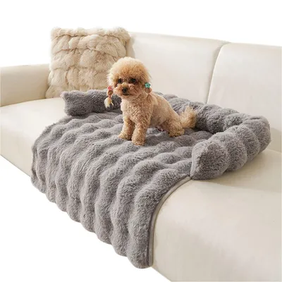 Produktbild von Hundebett Flauschig Hundebetten Hundedecke Sofa für Katze Kleine Hunde, 75x75cm Grau