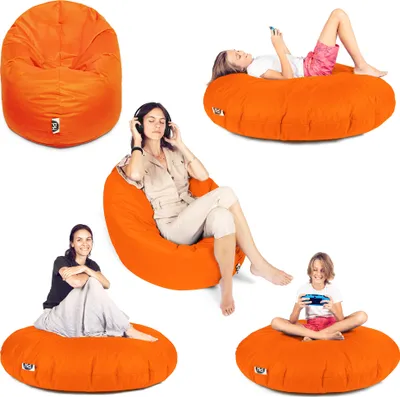 Produktbild von Sit&Joy Sitzsack 2 in 1 Sitzkissen Bodenkissen für Erwachsene & Kinder - Gaming mit Füllung Kissen Sessel BeanBag in 3 Größen und 27 Farben erhältlich mit Reißverschluss (Ø 125cm)