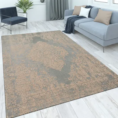 Produktbild von Teppich Wohnzimmer Kurzflor Vintage Orientalisches Muster Ornamente Moderne Deko Grösse 120x170 cm