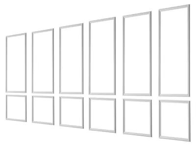 Produktbild von Wandleisten 6er-Pack, Wandverkleidungsset, leichtes, lackierbares Polystyrol, einfach zu installieren, wasserfeste Akzentwandverkleidung für die Inneneinrichtung von Wohnzimmer und Schlafzimmer, weiß (61 x 137 + 61 x 61 cm)