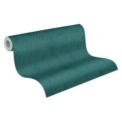 Immagine prodotto di Carta da parati in tessuto non tessuto Carta da parati grafica blu verde 399373 French Affair
