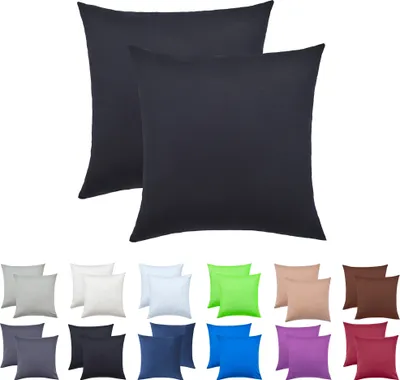 Zdjęcie produktu dla zestaw 2 poszewek na poduszki 100% bawełna 40x40 cm Czarny
