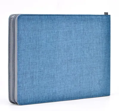Produktbild von Etui für Füllfederhalter, 24 Fächer, blau, aus Canvas, wasserdicht, mit Reißverschluss