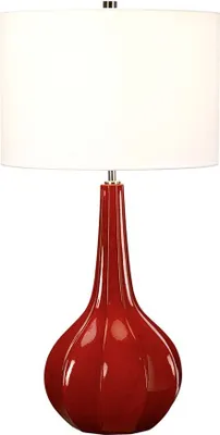 Immagine prodotto di Lampada da tavolo in Vetroceramica Upton rossa e bianca 1xE27x60W Vetroceramica / gesso dimensioni: 71,5x36x23,7 cm IP20 Elstead