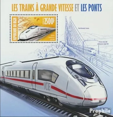 Produktbild von Briefmarken Niger 2013 Mi Block 202 (kompl. Ausg.) postfrisch Hochgeschwindigkeitszüge