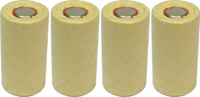 Produktbild von 4x Sub-C Akku Zelle 3000mAh 1,2V Hochstromfest Schnelladefähig Rohzelle zum Selbsteinbau Austausch ohne Lötfahnen Flattop im Pappmantel Ersatzakku Austauschakku Industriezelle für Werkzeug/Modellbau