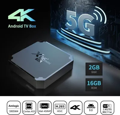 Produktbild von NEUE Smart-TV-Box mit Multimedia-Decoder, Android 9.0, X96mini 5G, S905W4 Quad-Core, 2 GB RAM, 16 GB Speicher