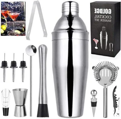Immagine prodotto di Shaker da cocktail 12 pezzi in acciaio inossidabile da 750 ml per uso domestico