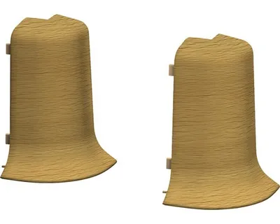 Produktbild von Prinz Außenecken für Klemm-Sockelleiste mit Kabelkanal Buche dunkel 50 mm